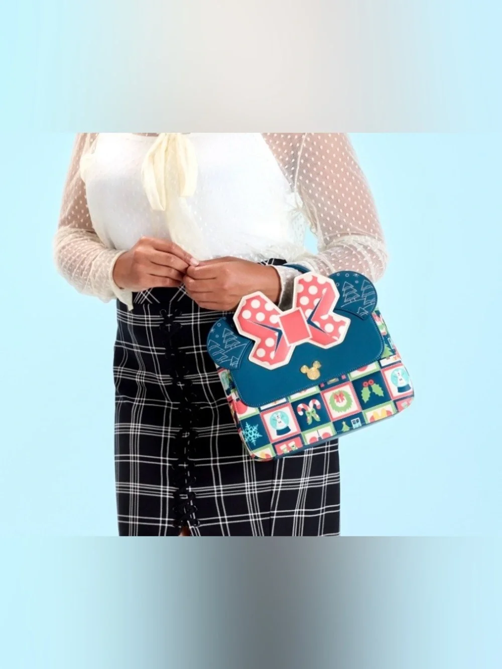 Loungefly Disney Bag Minnie Mouse Holiday Crossbody🎄🎄🆕🆕🆕